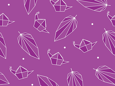 Snail & leaf origami inspired origami inspired pattern design purple schnecki schnecki creative seamless simple