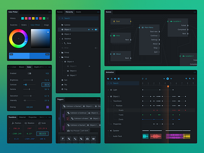 Panels from app (Dark Theme)