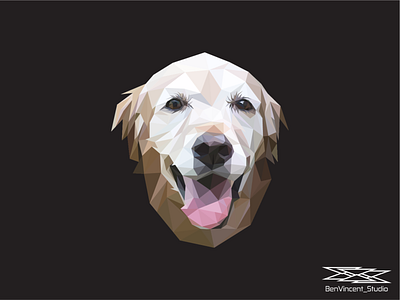 Vector Lowpoly Face of a Golden Retriever design dogs geometric art golden illustration lowpoly lowpolyart retriever vector vectorart