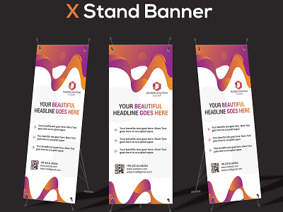 X Stand Banner Design animation app banner design branding design flat graphics design icon identity illustration illustrator lettering minimal rool up typography vector website x banner x logo x stand