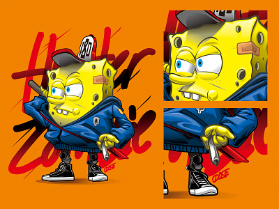 Spongebob armor cartoon character character concept comic digital 2d digital painting fantasy illustration logo nickelodeon spongebob ui vector