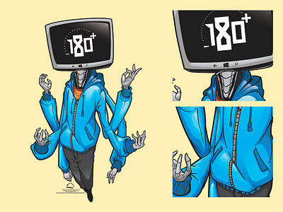 Pc Guy android blue cartoon cartoon art characer character character concept digital 2d fantasy art future illustration robots vector windows 10