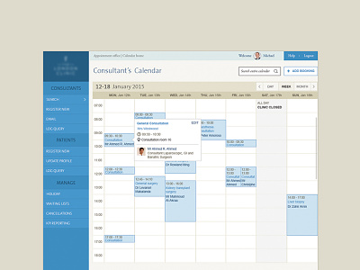 Consultant's Calendar Design app design calendar design consultant calendar design