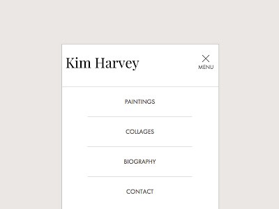Kim Harvey Artist Website art website artist website clean design