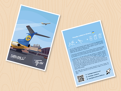 Aviation illustration and packaging design aircraft airplane airport aviation brand branding clouds departure design flight graphic design illustration packaging plane postcard retro ukraine