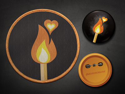 Lit Match Pin and Patch