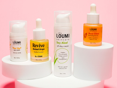 Loumi Skincare beauty cbd packaging print skincare