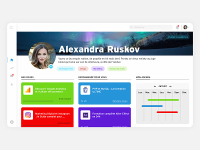 DailyUI #6 - Online Course User Profile app colors course web daily 100 challenge daily ui dashboard dashboard design dashboard ui design interface interface design ui user interface user profile ux web
