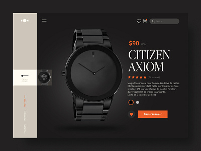 DailyUI #12 - E-Commerce shop daily 100 challenge daily ui dark dark ui design eshop interface shop ui ux watch webdesign