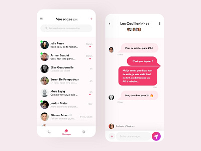 DailyUI #13 - Message App app daily 100 challenge daily ui design interface message pink ui