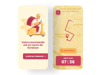DailyUI #20 - Order Location Tracker app application colors daily 100 challenge daily ui design illustraion illustration tracker ui ui design