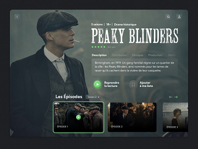 Daily UI #25 - TV App Peaky Blinders
