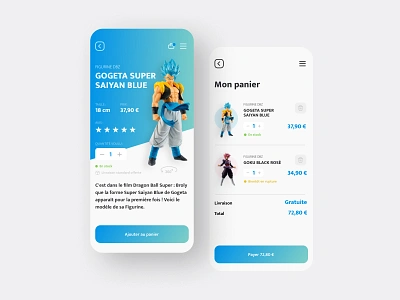 Daily UI #58 - Shopping Cart DBZ app app design colors daily 100 challenge daily ui design dragonball gogeta interface ui ui design