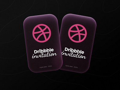 2x Invitation Dribbble cards colors design dribbble dribbble invitation dribbble invite glass effect invitation ui