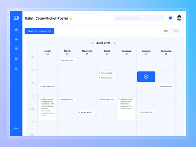 Daily UI #71 - Calendar Coursse colors daily 100 challenge daily ui dashboard dashboard ui design interface ui ui design webdesign