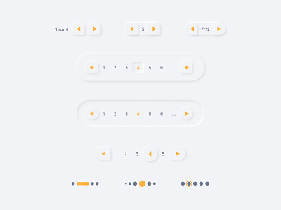 Daily UI #85 - Pagination Neumorphism colors daily 100 challenge daily ui design neumorphism pages skeumorphic skeumorphism ui ui design
