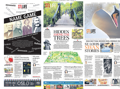 STL Life covers design illustration newspapers page design