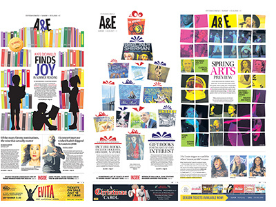 A&E Covers PD design illustration newspapers page design typography