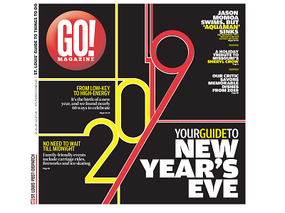 New Years Eve 2019 design illustration newspapers page design typography