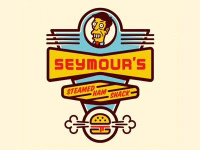 Seymour's Steamed Ham Shack aurora borealis burgers logo sign simpsons skinner