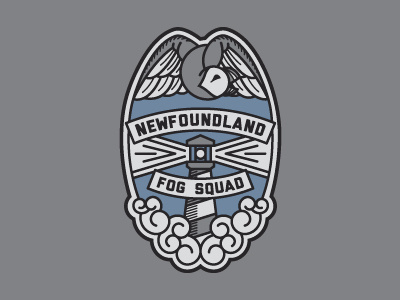 Fog Squad Badge badge fog lighthouse newfoundland police puffin