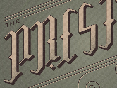 Prestige ambigram illustration poster texture type