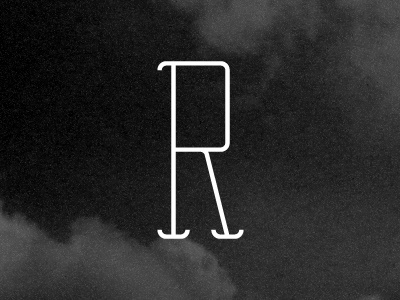R lettering r serif type
