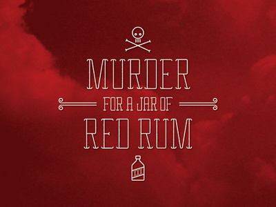 Red Rum custom type lettering murder red skeleton type