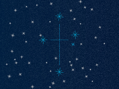 Under the Southern Cross, anything is possible! blue constellation cross doodle illustration nes stars