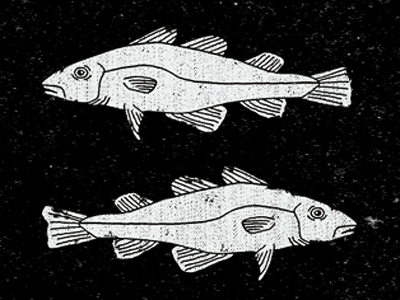 Cod cod fish illustration iphone texture wallpaper