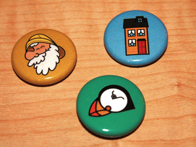 Buttons beard bird button face fisherman hat house puffin souwester
