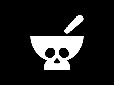 Rx Skull apothecary logo mortar pestle rx skull