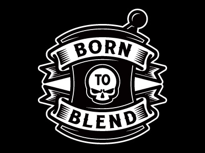 Born to Blend apothecary banner mortar and pestle patch skull type