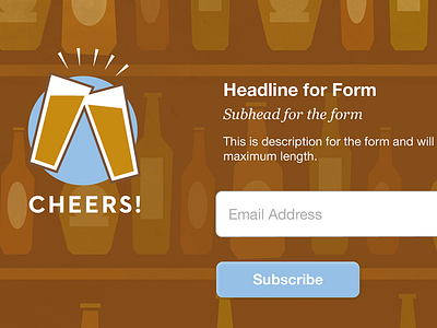 Cheers with Beers. android app bar beer bottles cheers email flat mailchimp newsletter subscribe vector