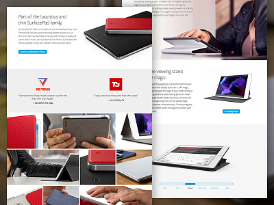 SurfacePad for iPad clean ecommerce full width gallery ipad minimal product responsive ui ux website