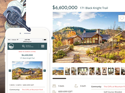 The Cliffs | Property Detail Page clean icon luxury mobile real estate responsive simple ui ux