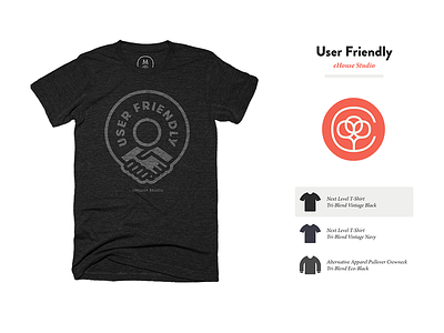 User Friendly black cotton bureau ehouse handshake jay fletcher screenprint t-shirt