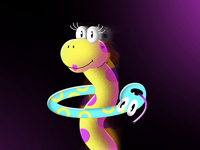 Hula Hoop snake 2d 2d character 2danimation aftereffects character animation character design hula hoop illustration mondayschallenge motion design motiongraphics snake vector