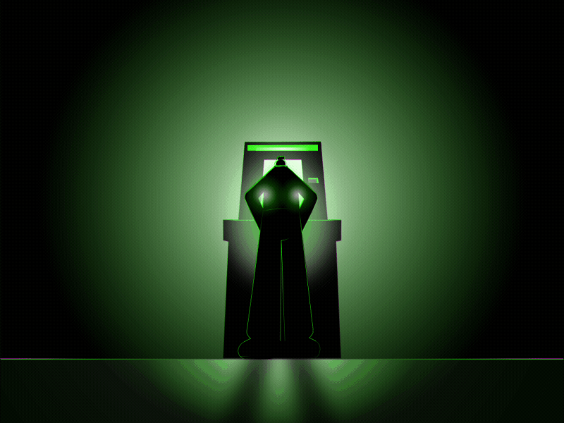 Neon ATM 2d 2d character 2danimation 8bit aftereffects atm character animation character design design green illustration motion design motiongraphics neon retro retrowave