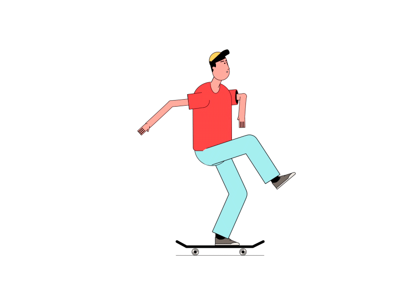 Skate cycle 2d character 2danimation aftereffects animation character animation character design design illustration illustrator loop animation motion design motiongraphics skate skateboarding vector