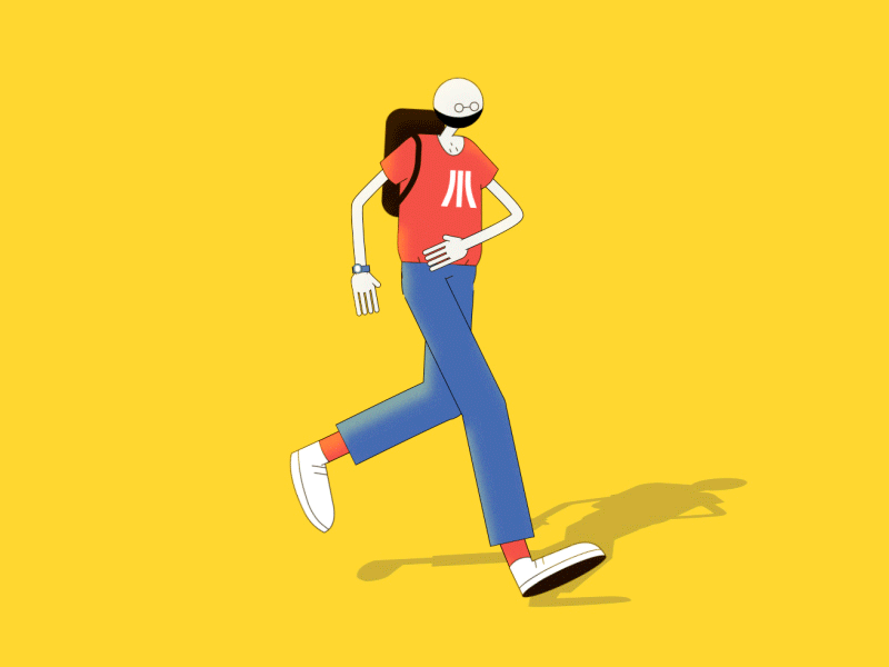 Running 👟 2d 2d character 2danimation aftereffects character animation character design cycle illustration motion design motiongraphics walkcycle