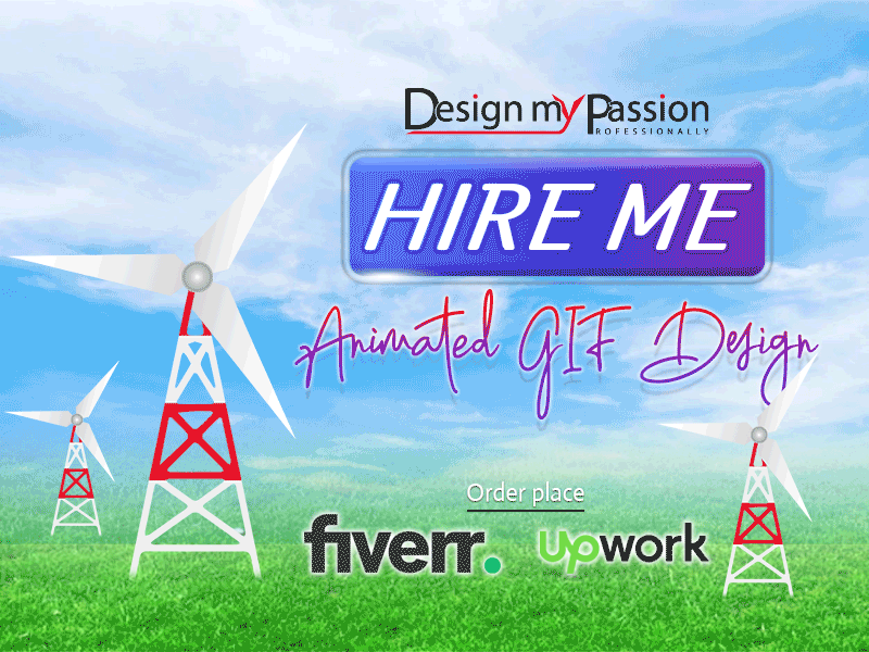 Hire Me animated banner design gif animation landing page design web banners