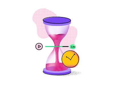 Hourglass branding design illustration