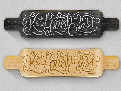 Kick Push board handcraft kick lettering painting push skate type typography
