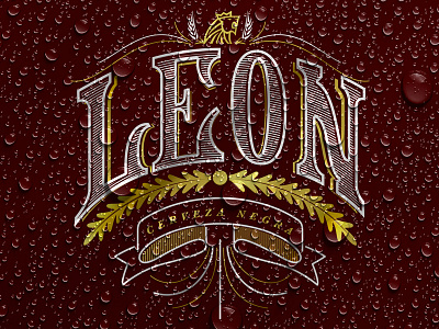 Cerveza Leon beer craft handlettering lettering product thristy type typography vector