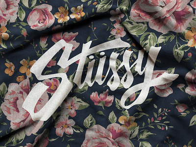 Stüssy brushpen clothing flowers lettering pattern stussy type typography