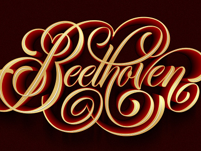 Beethoven album beethoven calligraph cover handlettering lettering script type typography