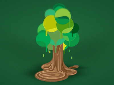 Warming Tree global warming green illustration melting tree vector