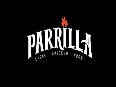 Parrilla flames foodtruck grill handlettering lettering logotype parrilla