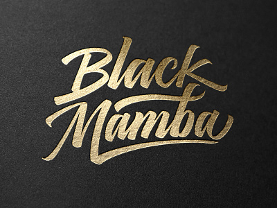 Black Mamba black black mamba gold handlettering hot foil lettering logotype texture type typography